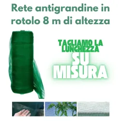 Rete antigrandine, rotolo alto 8 metri con lunghezza personalizzabile su misura