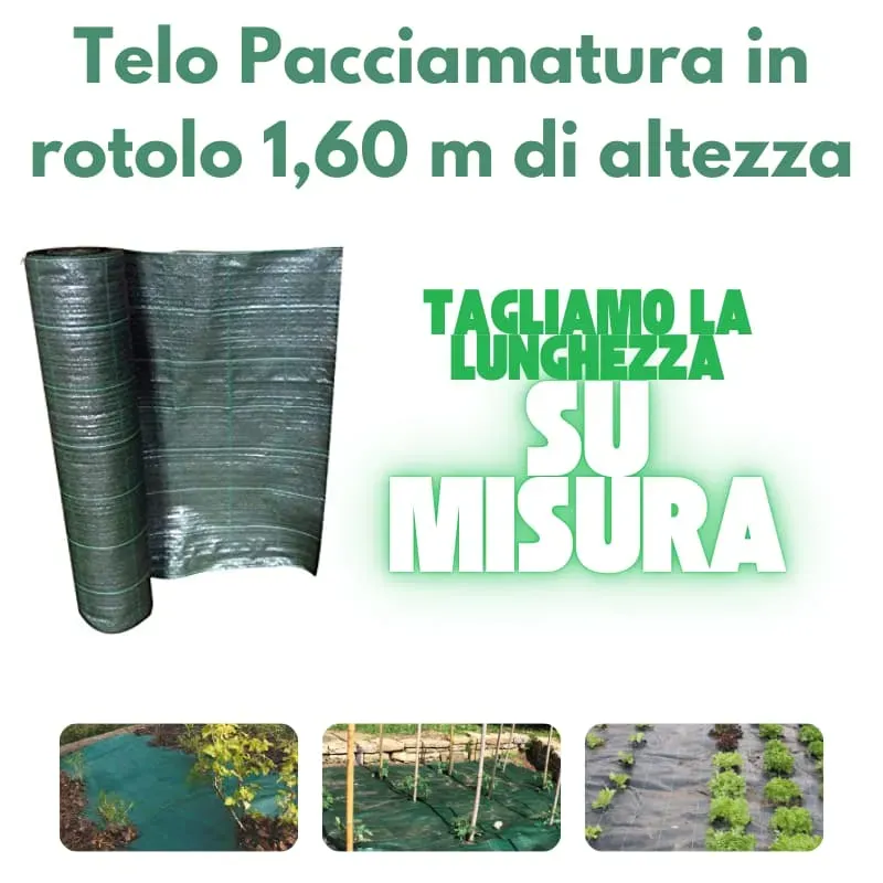 Telo pacciamante antierbacce di colore verde con misura personalizzabile.